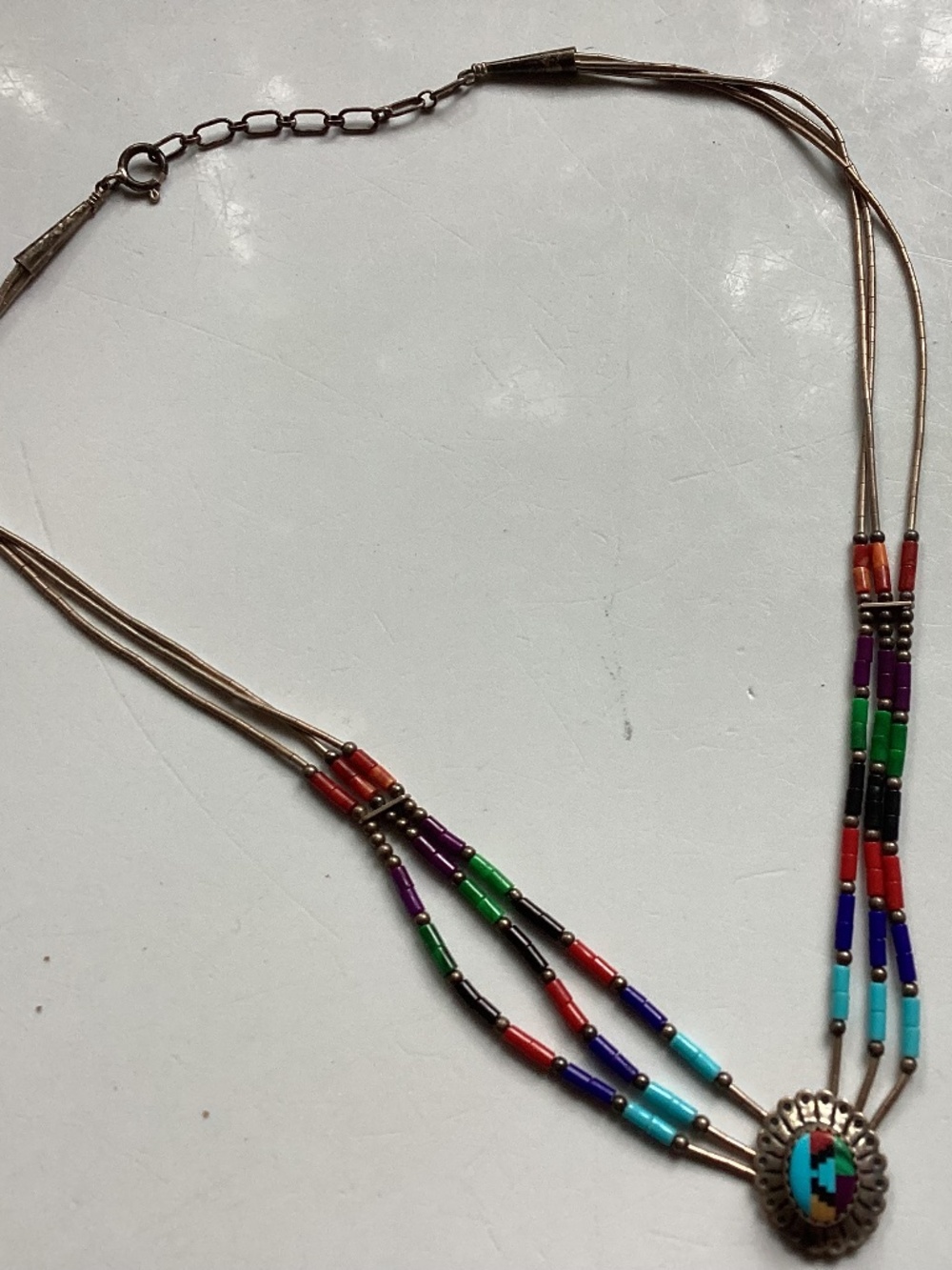 Native American inlaid necklace..Zuni?